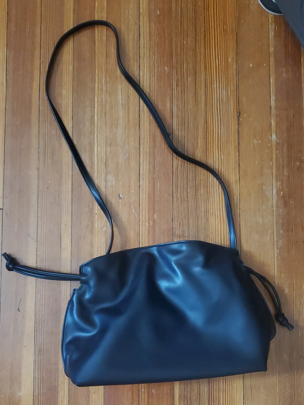 Drawstring Faux Leather Clutch